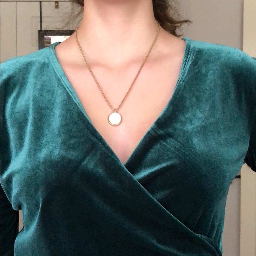 JCREW mercantile GREEN VELVET TOP size SMALL